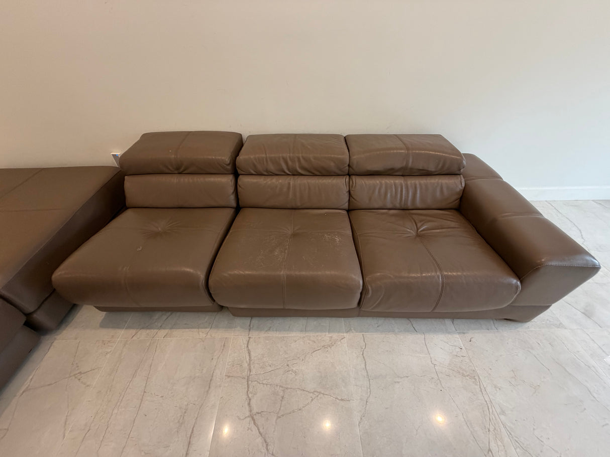 Modern Italian Style Leather Modular Sectional Sofa Set