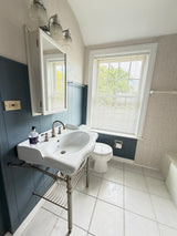 Vintage Style Pedestal Sink Bundle with Mirror & Vanity Light