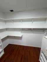 Custom Walk-In Closet System with Shelving & Drawers