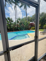 Large Aluminum Screen Enclosure with Screen Door – Approx. 27’ x 110”