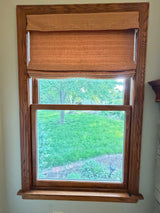 Bundle of 4 Wood Interior Windows with Custom Roman Shades