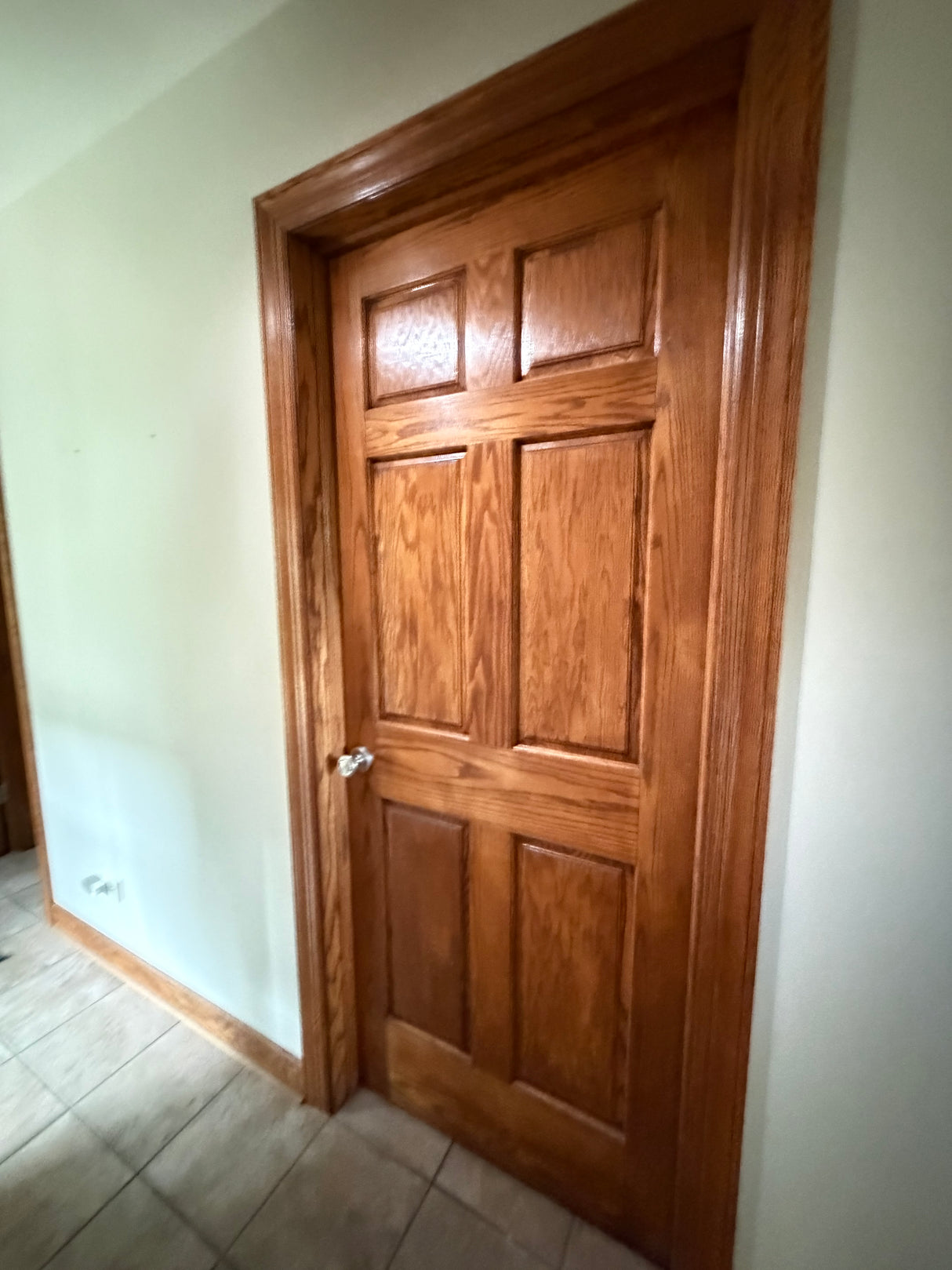 Solid Oak 6-Panel Interior Door, Pre-Hung, Good Condition