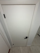 Modern Interior White Flush Doors with Matte Black Hardware – Qty 8