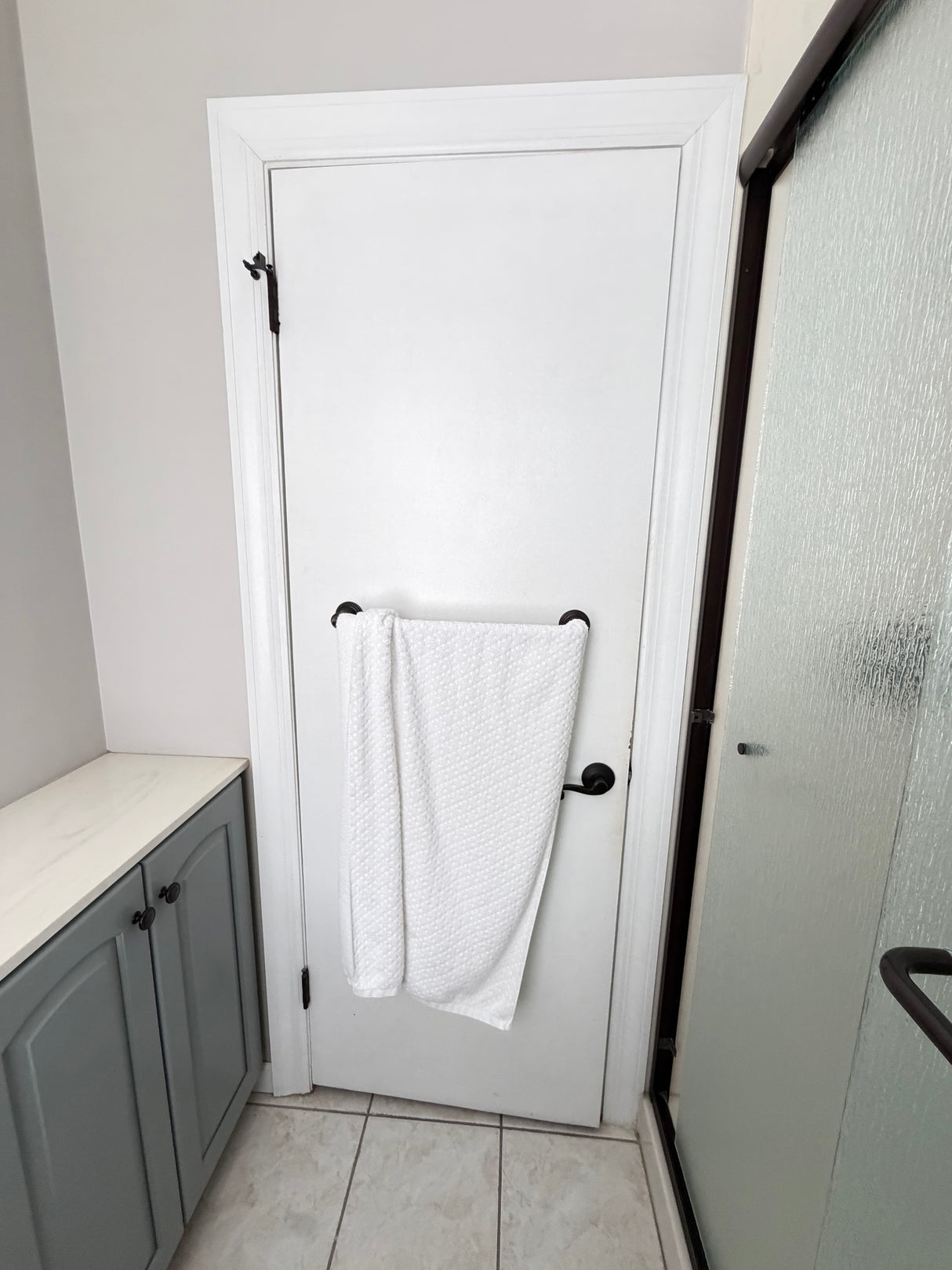 Interior Bathroom Door with Matte Black Hardware