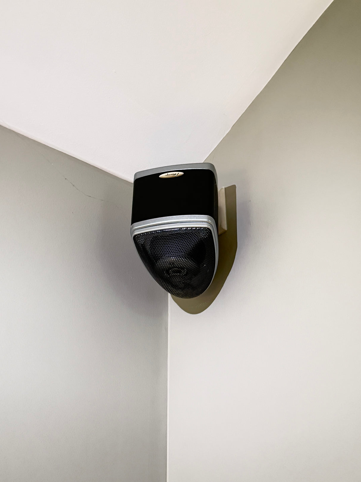 Mirage Nanosat-Style Corner Satellite Speakers, Pair, Black/Silver
