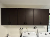 Modern Dark Wood Laundry Room Wall Cabinets Set