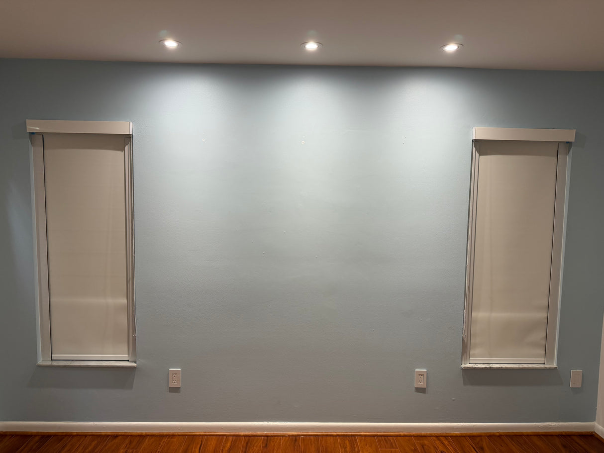 Modern Black Frame Windows with Custom Roller Shades – Bundle of 9