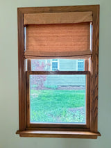 Bundle of 4 Wood Interior Windows with Custom Roman Shades