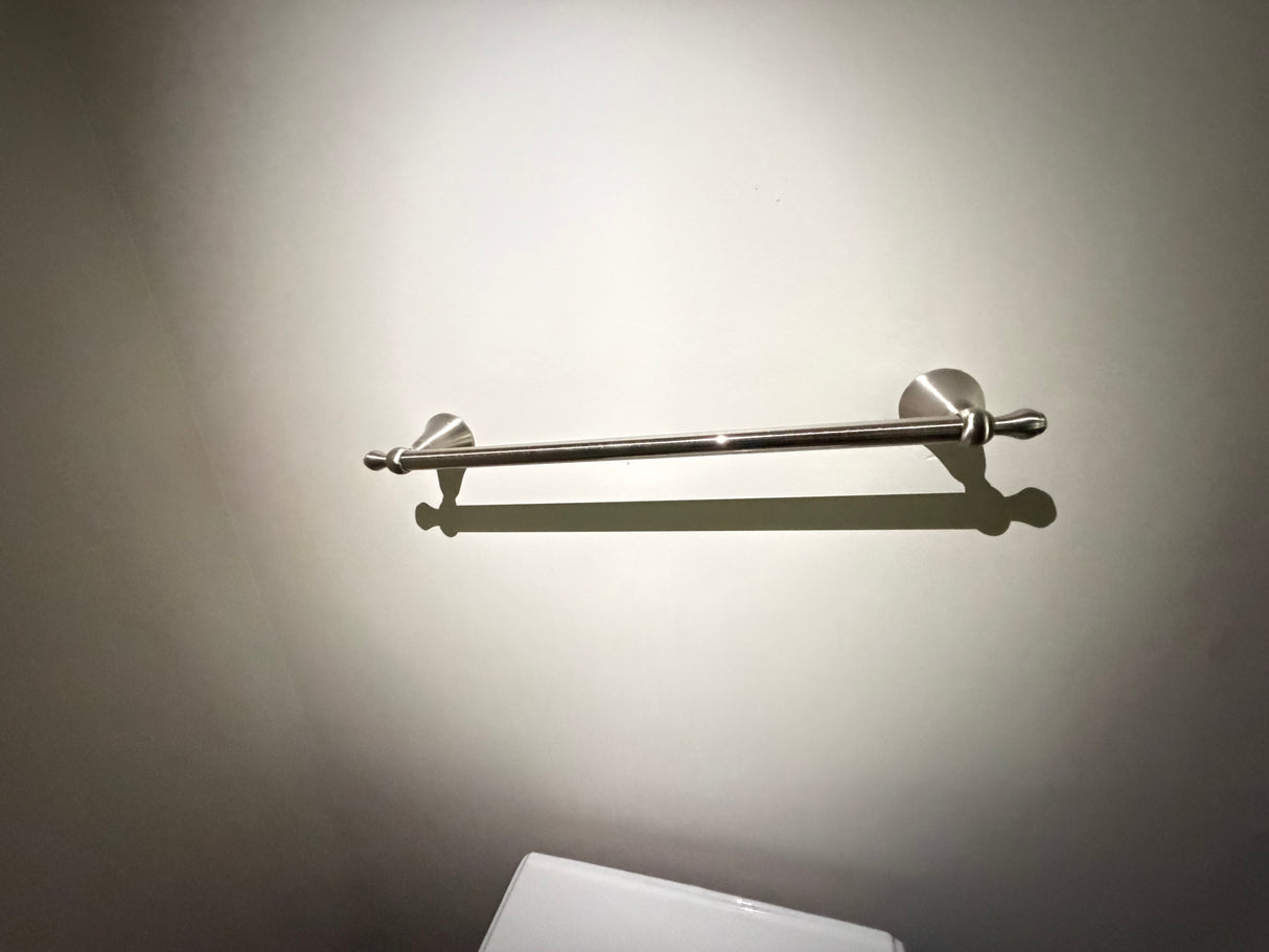 Satin Nickel Towel Bar, Traditional Style, Wall-Mount, Used Good