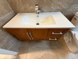Modern Floating Bathroom Vanity with Mirror & Integrated Sink