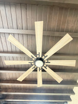 Modern Oversized Outdoor Ceiling Fan with Wood Blades