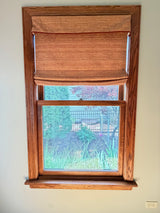 Bundle of 4 Wood Interior Windows with Custom Roman Shades