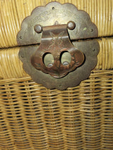 Wicker trunk w/ brass hardware