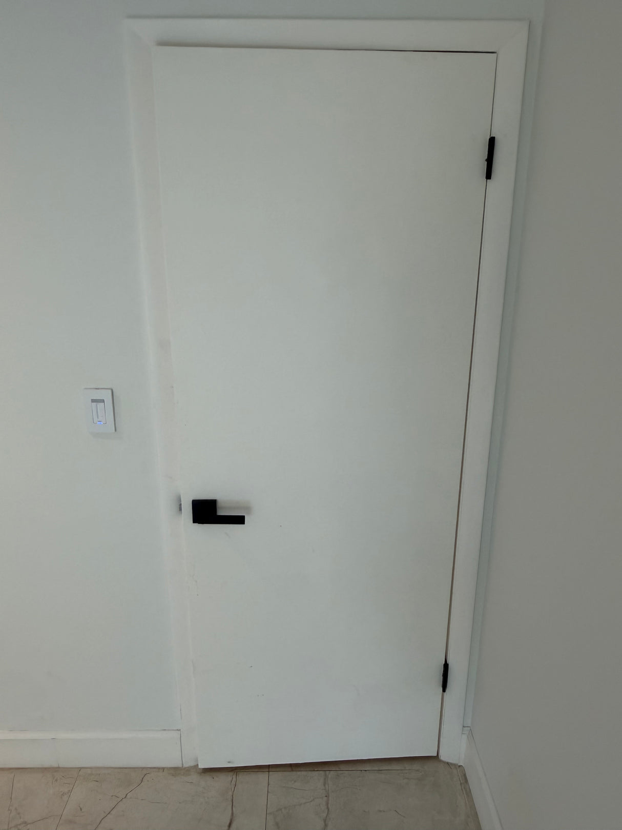 Modern Interior White Flush Doors with Matte Black Hardware – Qty 8