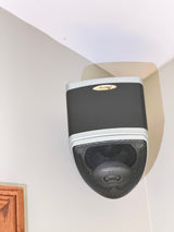 Mirage Nanosat-Style Corner Satellite Speakers, Pair, Black/Silver