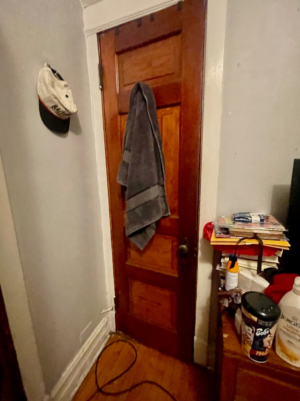 Vintage Five-Panel Interior Oak Door c. 1906 #1