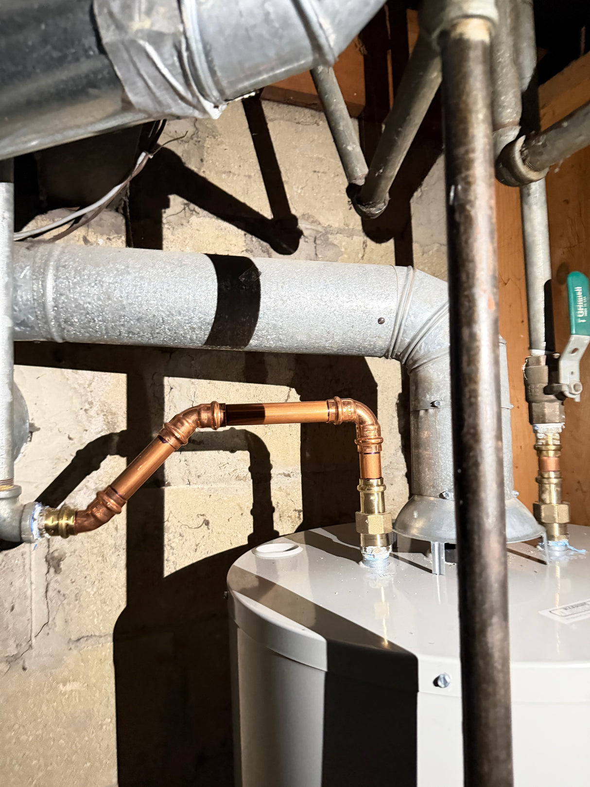 Copper Water Heater Connection Kit with Shutoff Valve & Unions