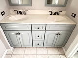 Double Sink Bathroom Vanity Set with Mirrors, Lights & Faucets